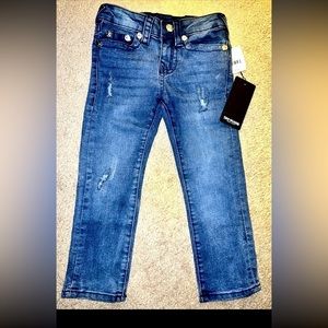 Kids TRUE RELIGION GENO RELAX SLIM DISTRESSED STRETCH JEANS SIZE 4
